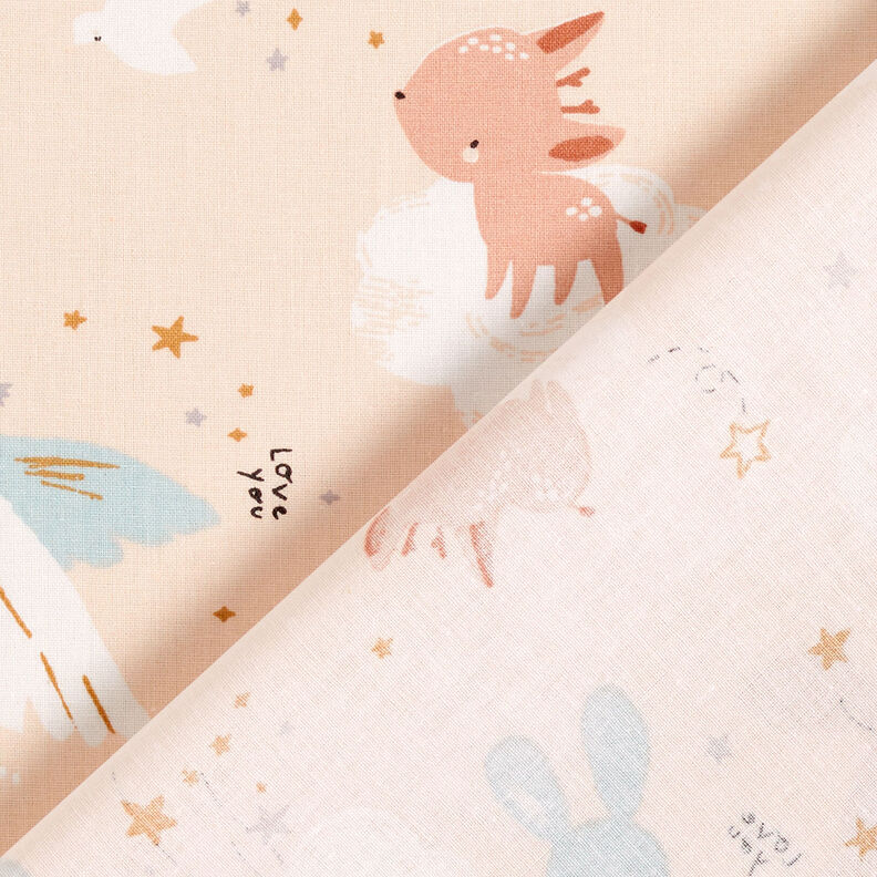 Popeline coton Animaux dans les nuages – beige clair, image number 5