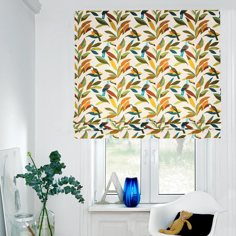 Tissu de décoration Panama Toucan – nature/vert,  image number 6
