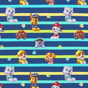 Jersey coton Tissu sous licence Pat' Patrouille à rayures | Viacom – bleu marine, 