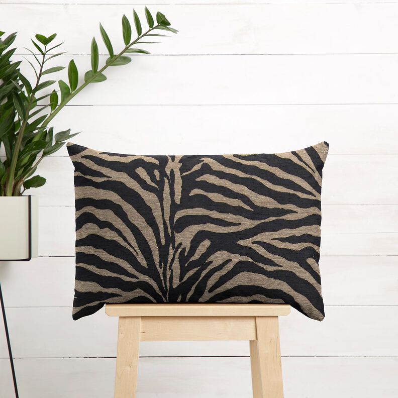 Tissu de revêtement Jacquard Zèbre – kaki/noir, image number 9
