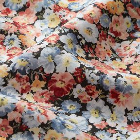 Tissu viscose Prairie fleurie – jean bleu clair/noir, 