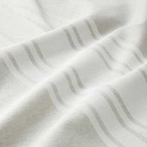Tissu de décoration Panama Blockstreifen – écru/gris brume, 