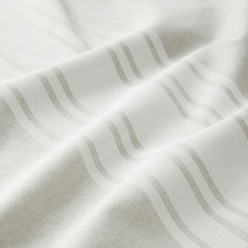 Tissu de décoration Panama Blockstreifen – écru/gris brume, image number 2