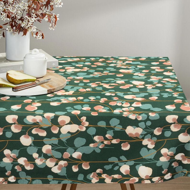 Satin de coton plantes grimpantes &ndash; vert fonc&eacute;/sable,  image number 5