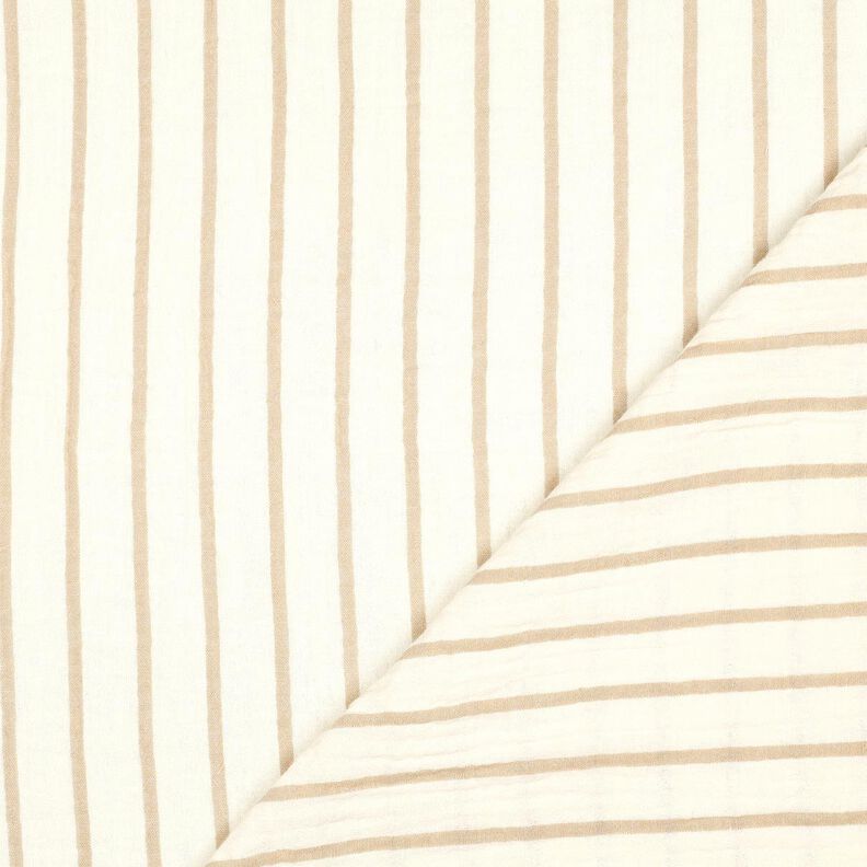 Tissu double gaze de coton garngefärbte Streifen  | Poppy Fabrics – amande/écru,  image number 4