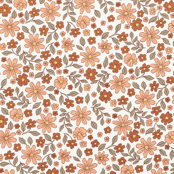 Velours milleraies Jolies fleurs scintillantes – écru/or métallisé, image number 1