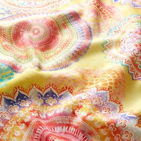 Tissu d’extérieur Canvas Mandala – jaune clair, 