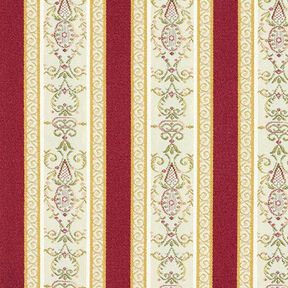 Tissu d’ameublement jacquard Rayures Biedermeier – crème/rouge, 