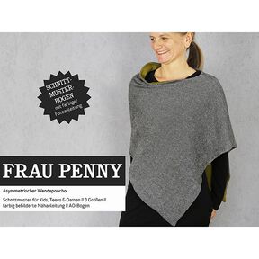 Poncho asymétrique réversible FRAU PENNY | Patron prêt à découper | Taille unique, 