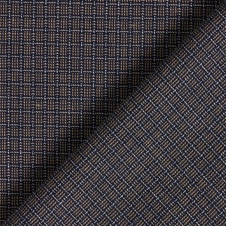 Tissu de coton à petits carreaux – noir/marron, image number 4