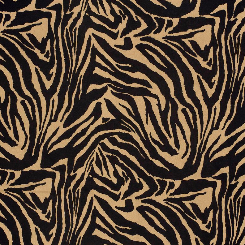 Jersey viscose Imprimé zèbre – mocca/noir,  image number 1