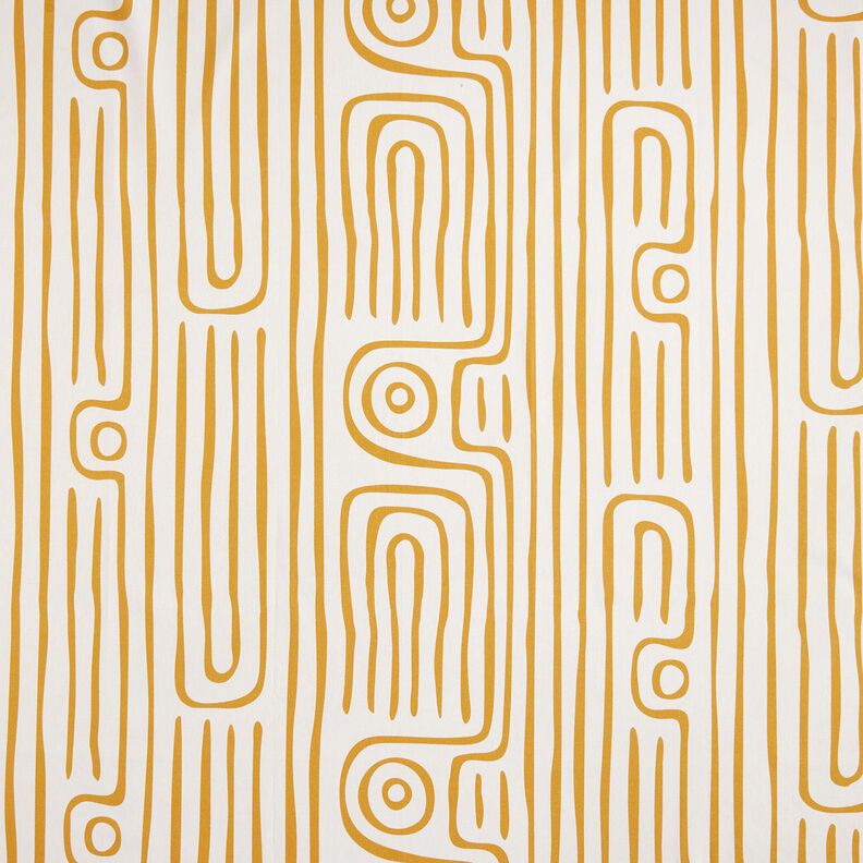 Tissu de décoration Semi-panama motif rayé abstrait – moutarde/nature,  image number 1