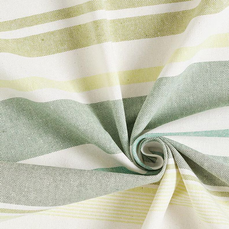 Tissu de décoration Semi-panama Mélange de rayures multicolores recyclé – vert,  image number 3