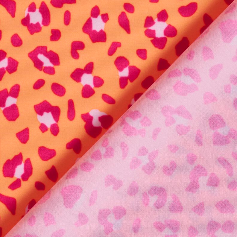 Tissu pour maillot de bain Imprimé léopard – orange pêche/rose intense,  image number 4