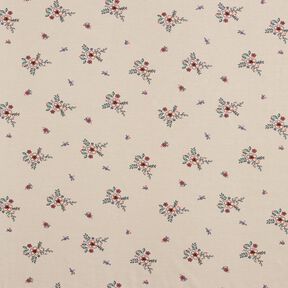 GOTS Jersey coton Fleurs éparses | Poppy Fabrics – amande, 