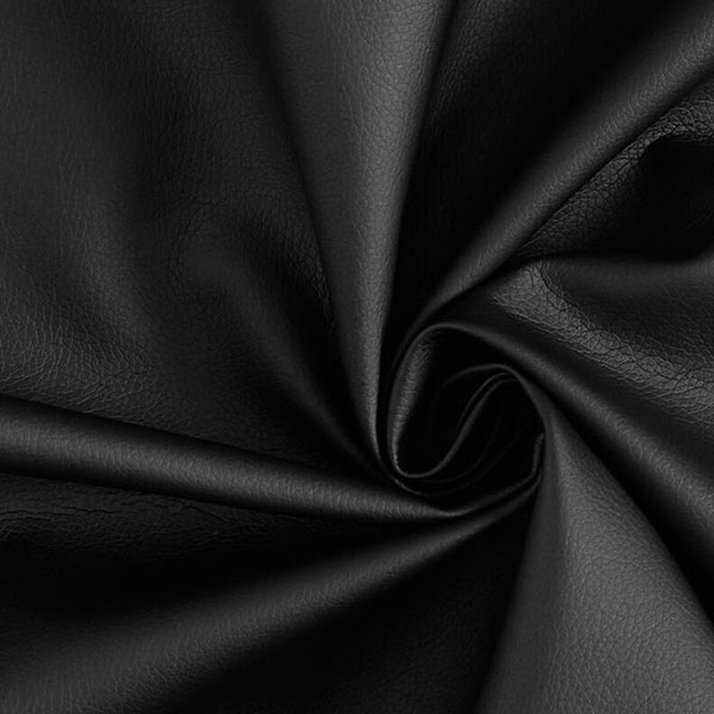 Tissu d’ameublement similicuir aspect naturel – noir,  image number 1