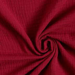 GOTS Tissu triple gaze de coton – carmin, 