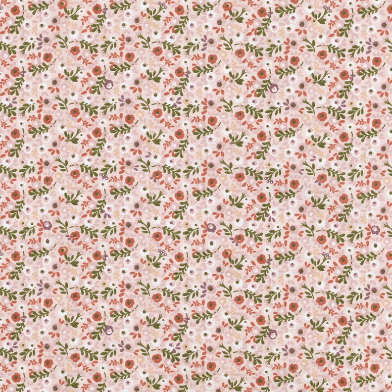 Popeline coton Petites fleurs – rosé/cuivre,  image number 1