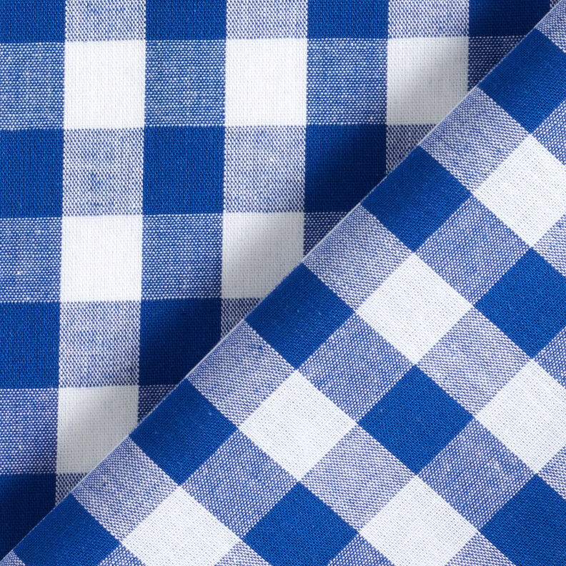 Tissu en coton Vichy à carreaux 1,7 cm – bleu roi/blanc,  image number 4