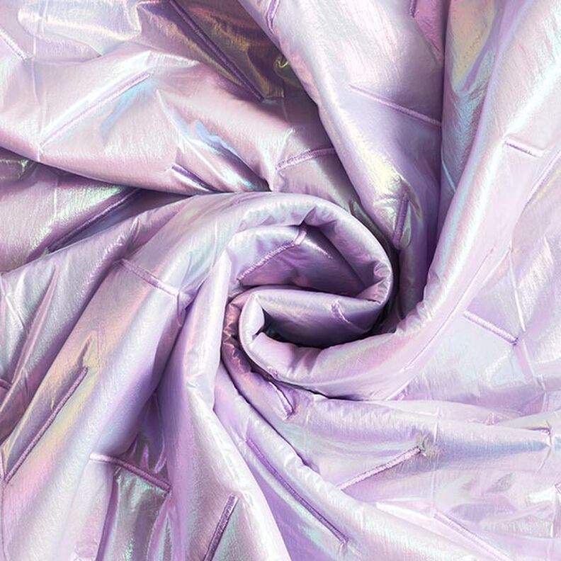 Tissu matelassé Motif diagonal, irisé – lilas pastel, image number 3