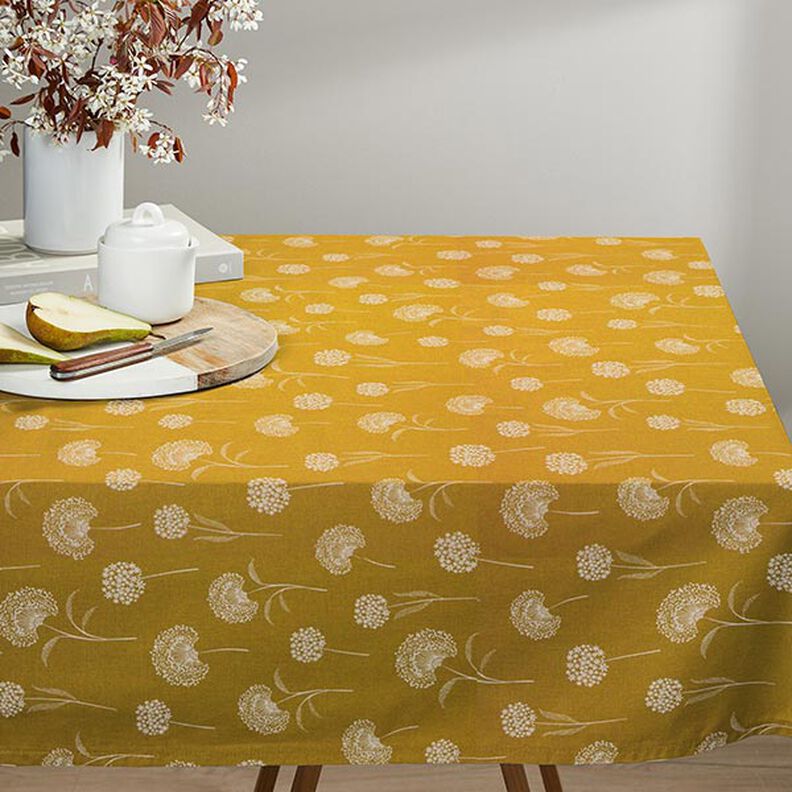 Tissu de décoration Semi-panama pissenlit – nature/jaune curry,  image number 10