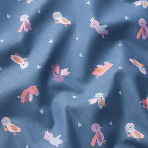 Popeline coton Bal masqué des oiseaux – gris bleu, 