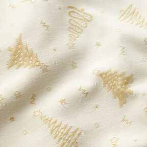 Tissu de décoration Jacquard Lurex Petit sapin – beige clair/or, 
