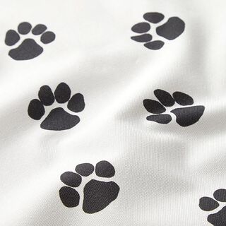 Tissu décoratif Toile Pattes de chien – blanc/noir, 