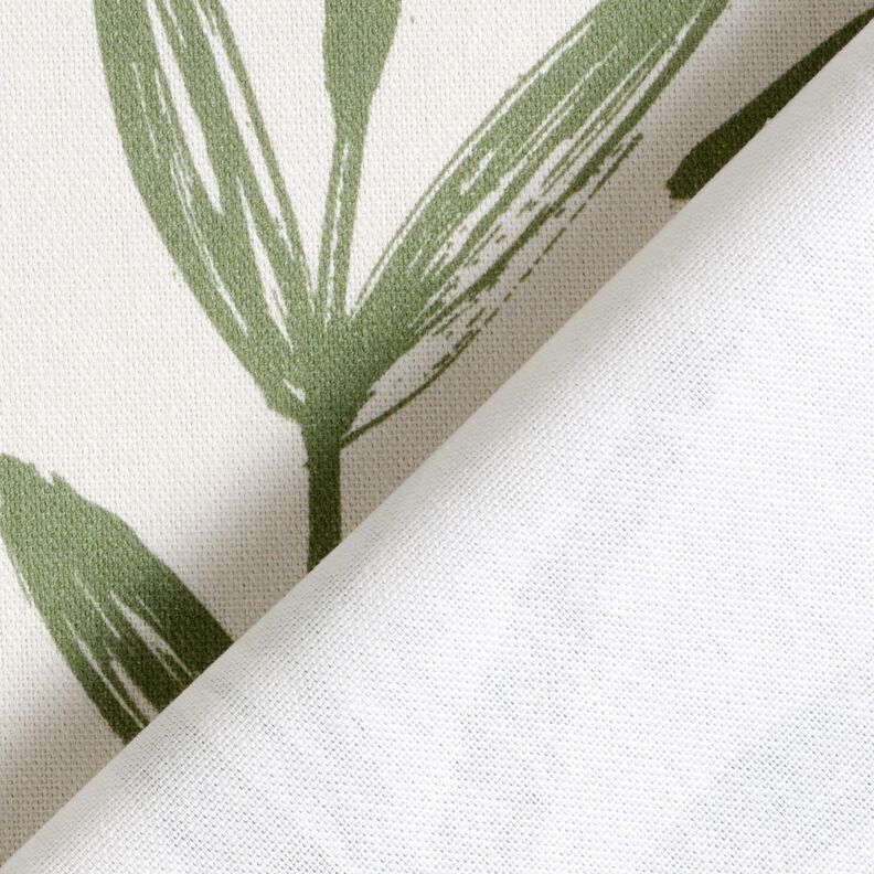 Tissu de décoration Semi-panama Feuilles minimalistes – pin/nature,  image number 4