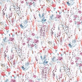 Tissu de décoration Popeline coton Fleurs sauvages – pourpre/pétrole, 