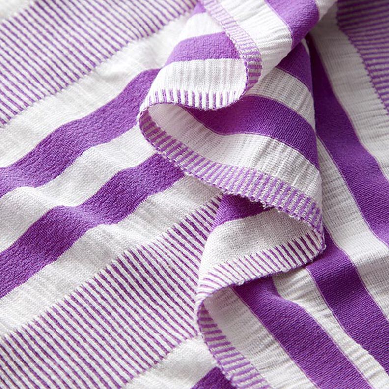 Jersey viscose aspect crash – blanc/lilas, image number 3
