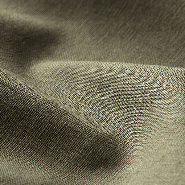 Mélange lin coton Uni – olive foncé,  image number 2
