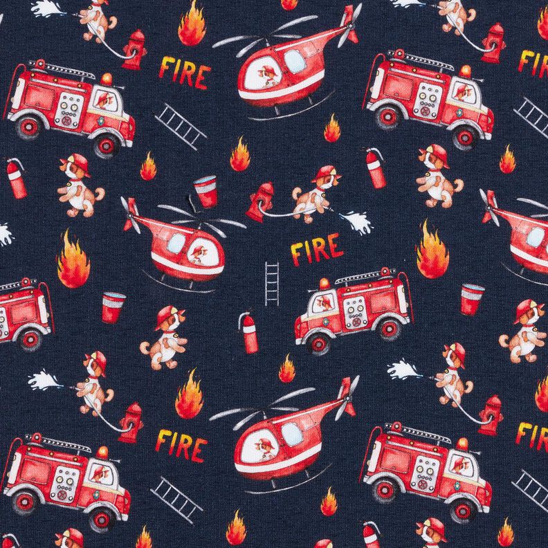 Sweatshirt gratté Chiens pompiers – bleu nuit,  image number 1