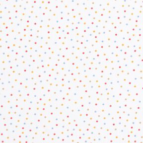 Tissu de décoration Satin de coton Petits points colorés – blanc, 