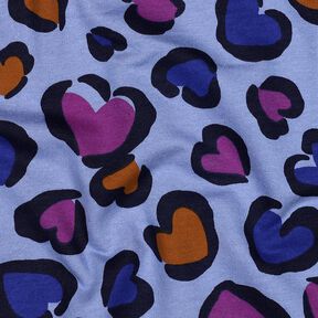Sweatshirt gratté Cœurs multicolores | Poppy Fabrics – bleu acier, 