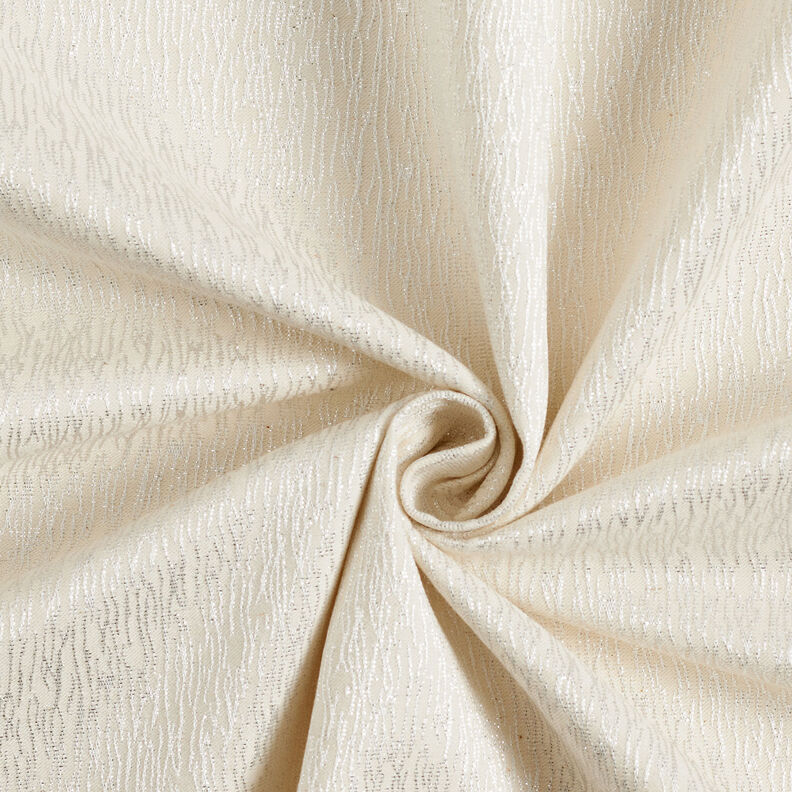 Jacquard pour vêtements Lignes serpentines scintillantes – blanc/argent,  image number 4