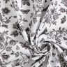 Tissu viscose Fleurs et papillons – blanc/noir,  thumbnail number 3
