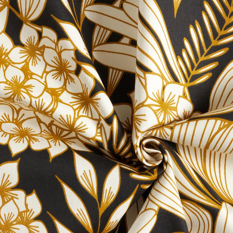 Satin de coton Tropische Blumen – noir,  image number 3