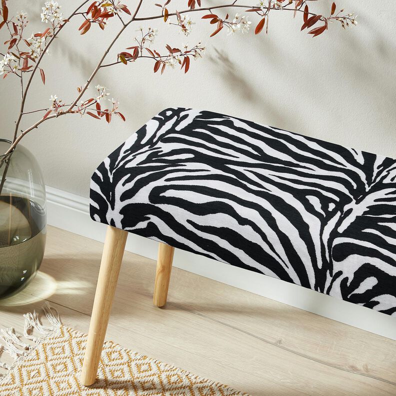 Tissu de revêtement Jacquard Zèbre – blanc/noir, image number 8