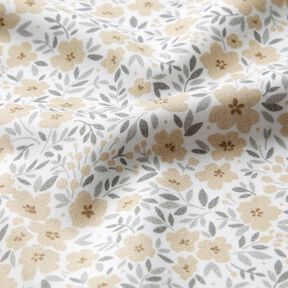 Tissu de décoration Satin de coton Mer de fleurs – noix de cajou/blanc, 