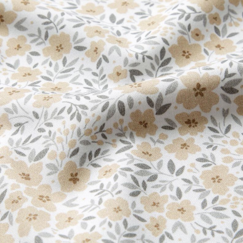 Tissu de décoration Satin de coton Mer de fleurs – noix de cajou/blanc,  image number 2