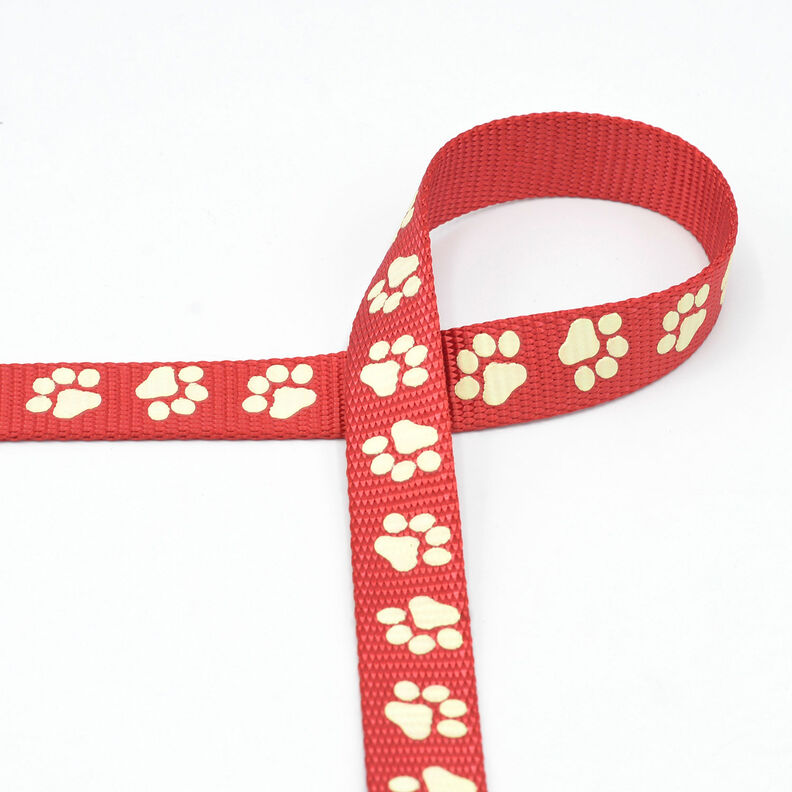 Ruban réfléchissant Laisse pour chien Patte [20 mm] – rouge,  image number 2