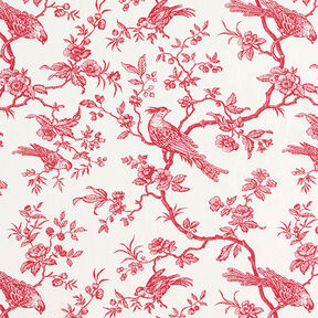 Tissu en coton Cretonne Oiseaux – rouge/écru, 
