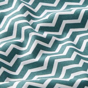 Tissu en coton Cretonne Zigzag – vert foncé/blanc, 