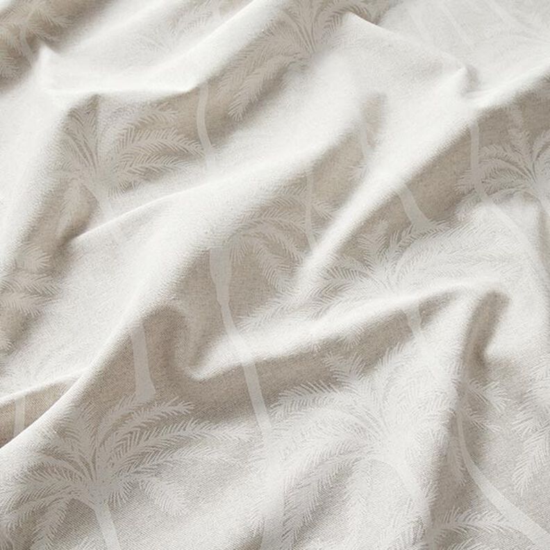 Tissu de décoration Semi-panama Palmiers – blanc,  image number 2