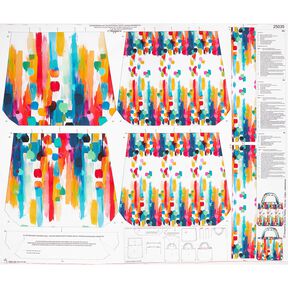 Sacs Panel Canvas Points au pinceau colorés – blanc, 