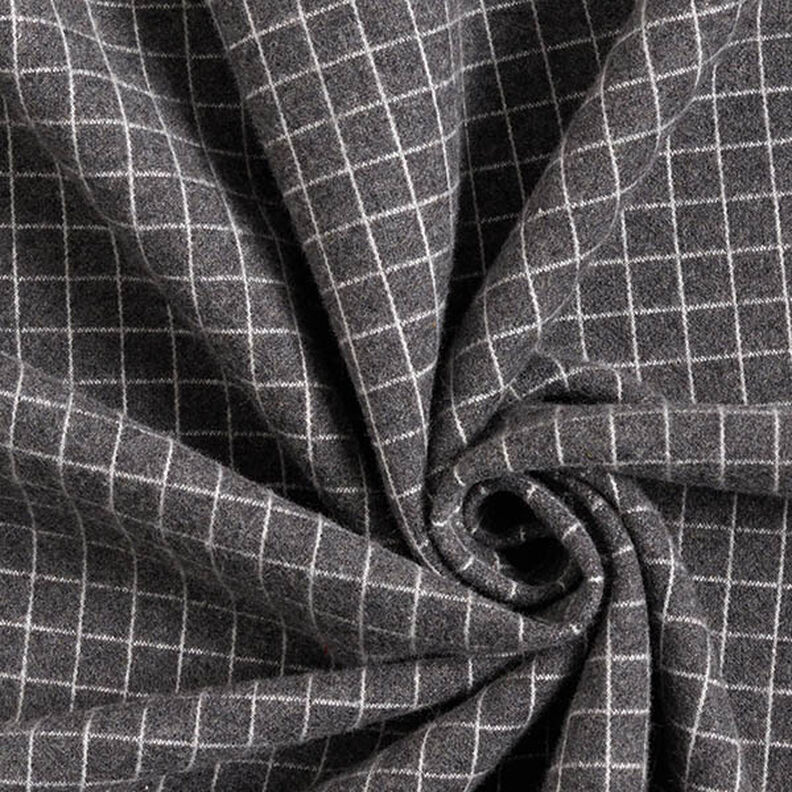 Maille jacquard brossée quadrillage – gris foncé, image number 4
