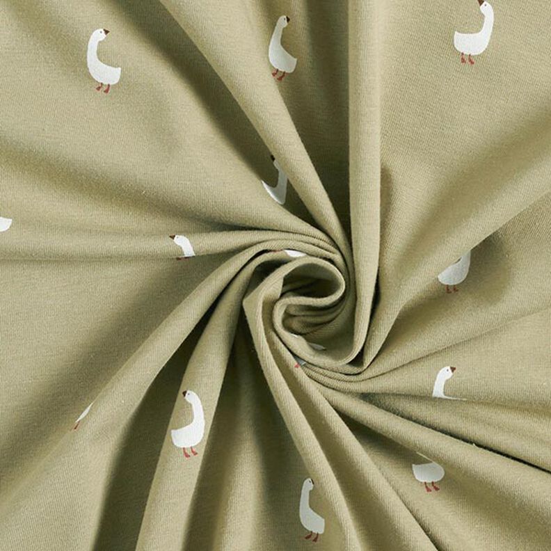 Jersey coton Jolies oies – pistache, image number 3