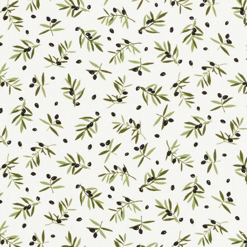 Tissu de décoration Semi-panama Mini-olives – ivoire/pin,  image number 1