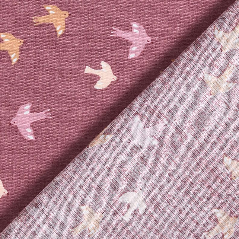 GOTS Popeline coton Petits oiseaux | by Poppy – raisin, image number 4